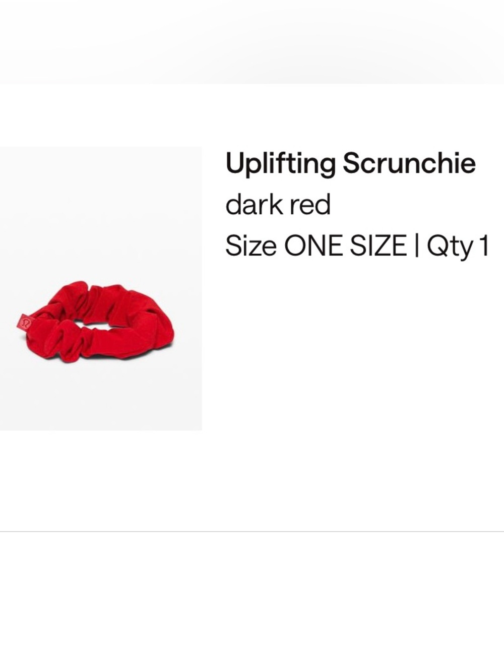 Lululemon Uplifting Scrunchie Dark Red